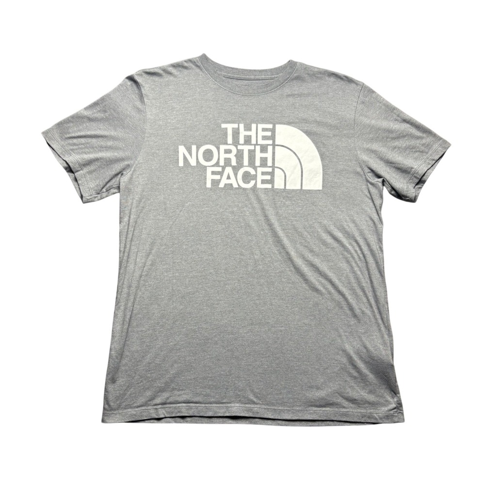The North Face T-Shirt Mens M Grey Circular Design Logo Graphic Short Sleeve Tee